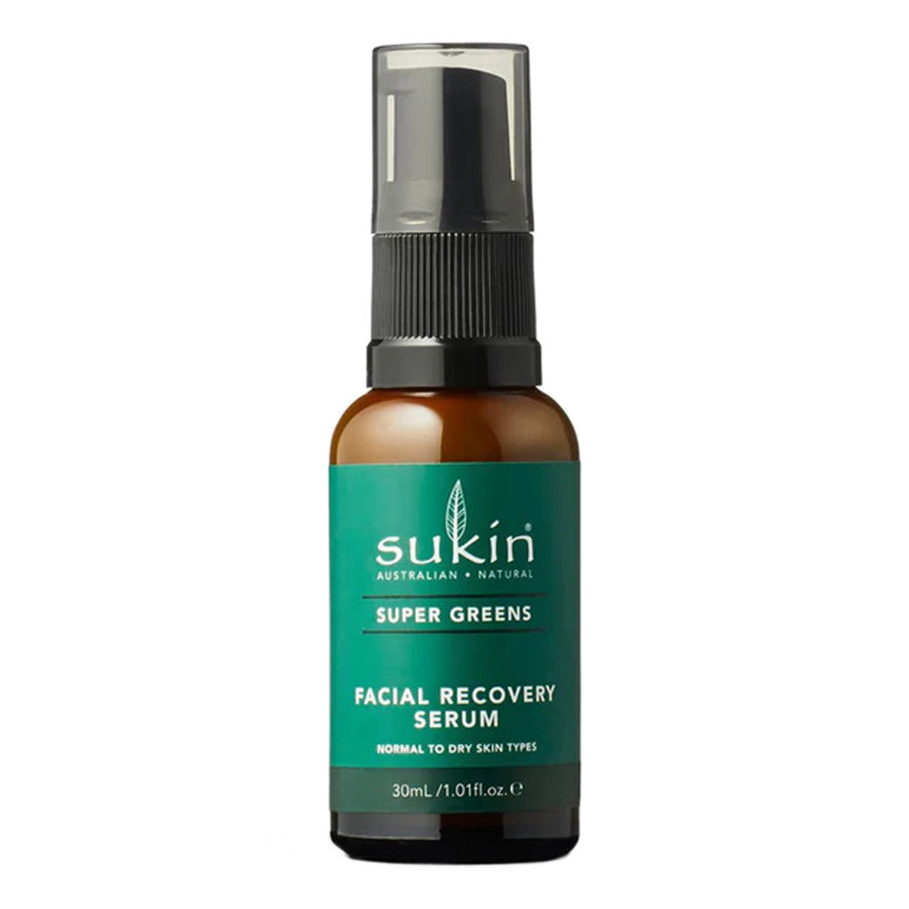 Sukin Super Greens Facial Recovery Serum, 1.01 Oz